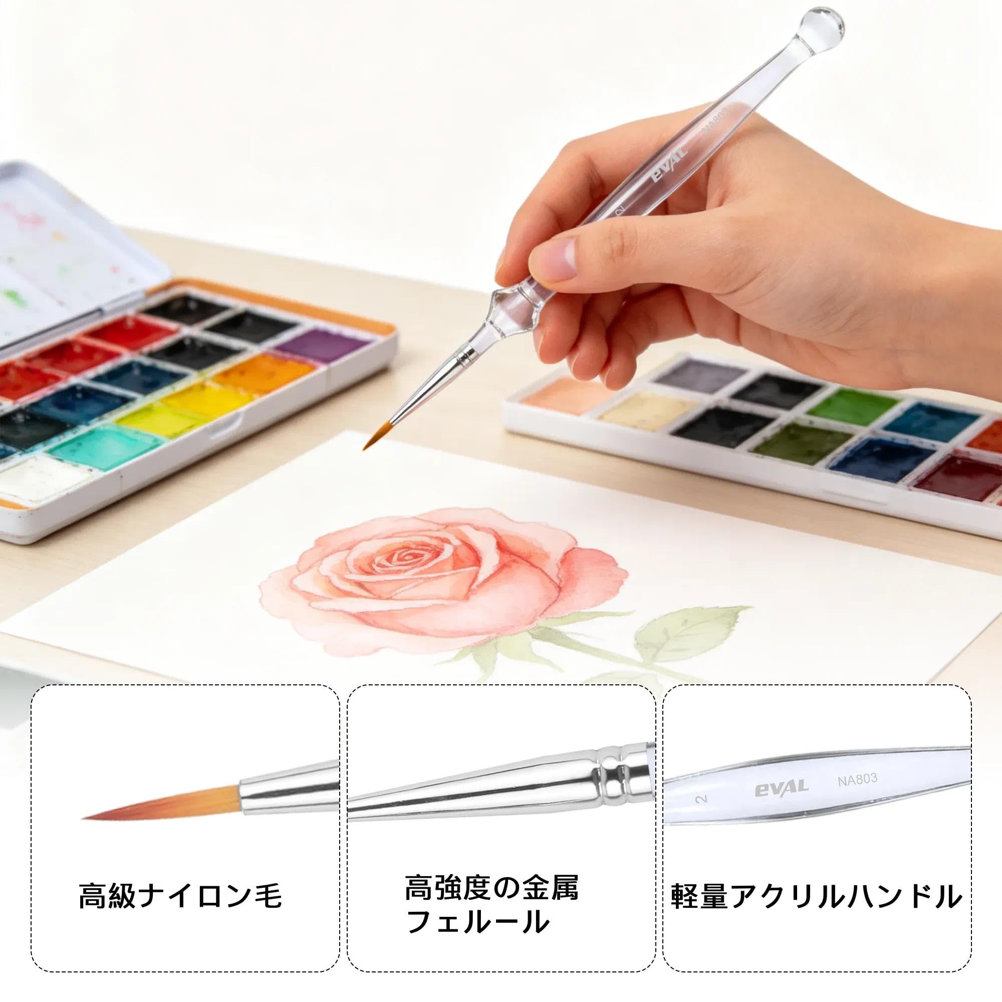 透明水彩絵の具 水彩筆 アクリル筆 面相筆 マルチライナー などの画材セット Amazon.co.jp: U/B 画線筆 アクリル 絵の具筆 極細 YIHUALE 5本セット
